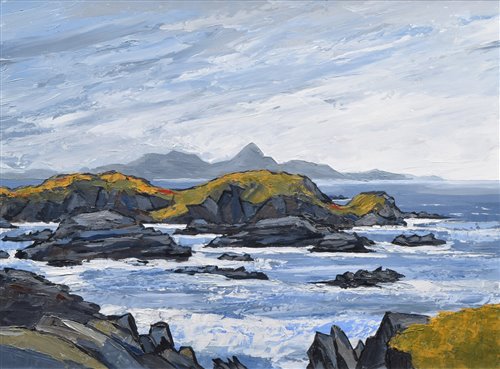 Lot 249 - David Barnes, "West Coast of Anglesey", oil.