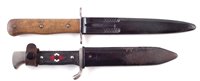Lot 169 - German Third Reich Hitler Youth knife and scabbard also one other knife and scabbard.