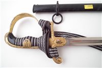 Lot 177 - WW2 German Third Reich model 1693 Wrangel sword by Carl Eichhorn, with knot and scabbard.