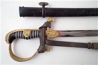 Lot 192 - WW2 German Third Reich model 1693 Wrangel sword by Carl Eichhorn, with knot and scabbard.