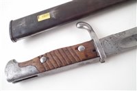 Lot 201 - German 98/05 bayonet and scabbard re-issued to The Air Force, engraved R.L.M. 6952.