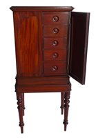 Lot 347 - Late 19th century mahogany lace cabinet on stand.