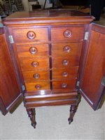 Lot 347 - Late 19th century mahogany lace cabinet on stand.