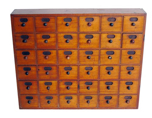Lot 349 - Victorian mahogany thirty six drawer apothecary cabinet