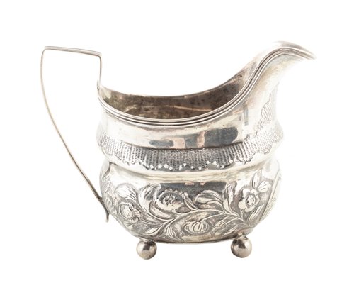 Lot 119 - Georgian silver milk jug together with an Elkington & Co Victorian cup