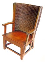 Lot 354 - Late 19th century painted pine child's Orkney chair.