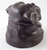 Lot 53 - Ceramic dog's head tobacco jar