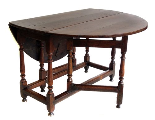 Lot 362 - Mid 18th century oak gate-leg table.