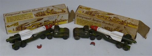 Lot 58 - Two Crescent Toys "Corporal Space Rockets" No. 1267 complete with box.