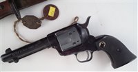 Lot 267 - SMLE Wilkinson Bayonet dated 1907, pair of dog tags and a replica Colt SAA Peacemaker