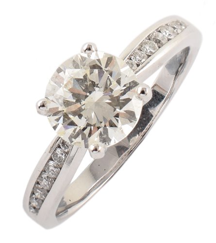 Lot 158 - 2.17 carat diamond solitaire 18ct white gold ring