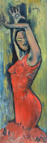 Lot 238 - J.L Isherwood, "Flamenco Dancer", oil.