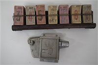 Lot 2 - Bell Punch bus ticket stamp no. 27142, together with a ticket rack and unused tickets.