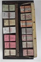 Lot 29 - Bell Punch bus ticket stamp no. 71700, together with two ticket racks and tickets, contained in metal tin