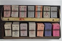Lot 29 - Bell Punch bus ticket stamp no. 71700, together with two ticket racks and tickets, contained in metal tin