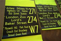 Lot 21 - Five London Transport Bus destination blinds.