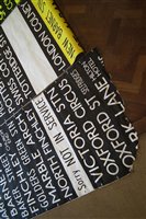 Lot 27 - Five London Transport Bus destination blinds in yellow and black and white.