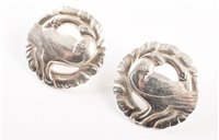 Lot 127 - Georg Jensen sterling silver dove earrings