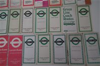 Lot 42 - Forty Seven London bus timetables circa 1950's through to 1970's.