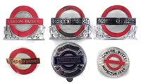 Lot 17 - Six London Transport bus and underground enamel cap badges
