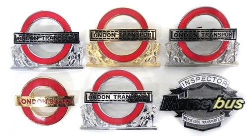 Lot 10 - Six London Transport bus and underground enamel cap badges
