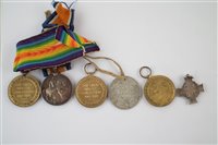 Lot 315 - Group of WW1 medals awarded to three soldiers (6).