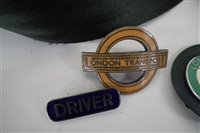 Lot 16 - Bus Conductor's ticket machine straps complete with badges together with eight other badges.
