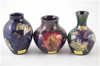 Lot 75 - Three small Moorcroft vases