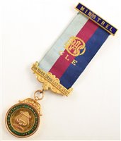 Lot 235 - Small 9ct gold and enamelled RAOB medallion