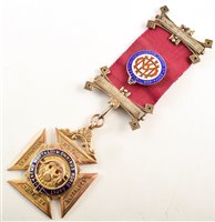 Lot 241 - 9ct gold and enamelled RAOB medallion