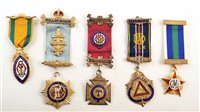 Lot 277 - Twenty seven RAOB silver, silver gilt and enamelled medallions with ribbons and bars, assorted lodges, dates ranging from early to late 20th century.