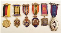 Lot 288 - Twenty six RAOB silver, silver gilt and enamelled medallions with ribbons and bars, assorted lodges, dates ranging from late 19th to late 20th century