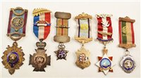 Lot 292 - Twenty eight RAOB silver, silver gilt and enamelled medallions with ribbons and bars, assorted lodges, dates ranging from early to late 20th century