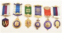 Lot 293 - Thirty RAOB silver, silver gilt and enamelled medallions with ribbons and bars, assorted lodges, dates ranging from early to late 20th century