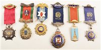 Lot 295 - Twenty eight RAOB silver, silver gilt and enamelled medallions with ribbons and bars, assorted lodges, dates ranging from late 19th century to late 20th century