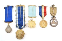 Lot 325 - Fifty eight RAOB silver, silver gilt and enamelled medallions