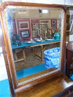 Lot 378 - George III mahogany dressing table mirror.