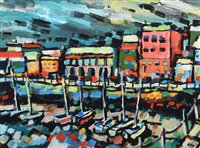Lot 259 - Olivia Pilling, "Harbour at Wells-next-Sea, Norfolk", acrylic.