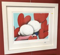 Lot 180 - After Doug Hyde, "Hearts and Hugs", signed limited edition print.