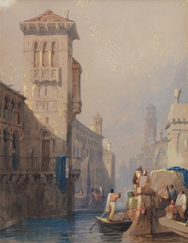 Lot 310 - Samuel Prout, "Venice", watercolour.