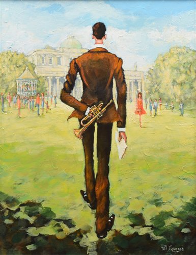 Lot 226 - Phil George, "Norman at the Festival", oil.