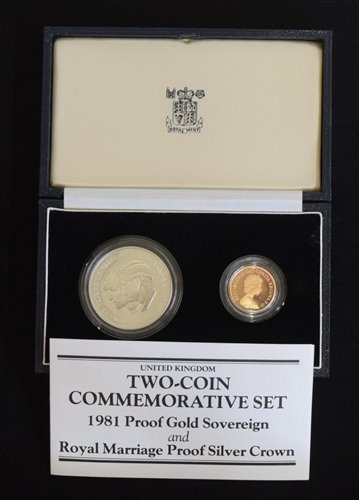 Lot 90 - Elizabeth II, United Kingdom, 1981, Two-Coin Commemorative Set.