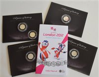 Lot 106 - Collection of five Royal Mint, London 2012, 50 pence brilliant uncirculated coins.