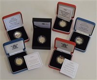Lot 104 - Collection of six Royal Mint, Queen Elizabeth II brilliant uncirculated One Pound coins.