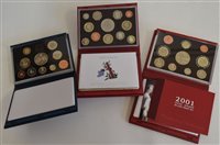 Lot 103 - Ten Royal Mint, Queen Elizabeth II Annual Proof Coin Collections in original cases (10).