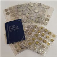 Lot 63 - Assortment of silver and copper twentieth century coinage in sleeves from Victoria to Elizabeth II.