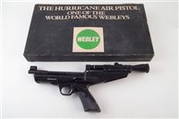 Lot 95 - Webley Hurricane .22 air pistol with scope and original box