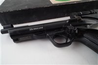 Lot 95 - Webley Hurricane .22 air pistol with scope and original box