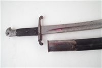 Lot 223 - Martini Henry  Yataghan sword bayonet and scabbard