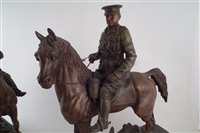 Lot 298 - Pair of Spelter figures after Ruffuny of WW1 Field Marshall John French and Joseph Joffre